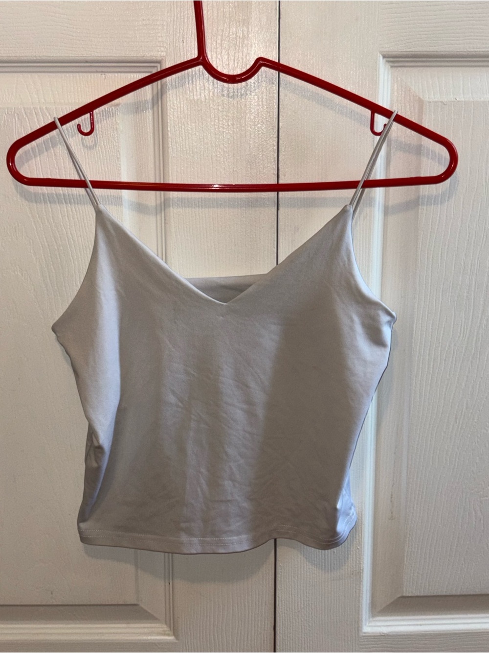 Forever 21 White V-Neck Cropped Cami Tank Top Size M